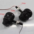 【H03】 Universal LED Motorcycle Turn Signal Light Skull Skeleton Headlight Front Head Motorcycle Decorations. 