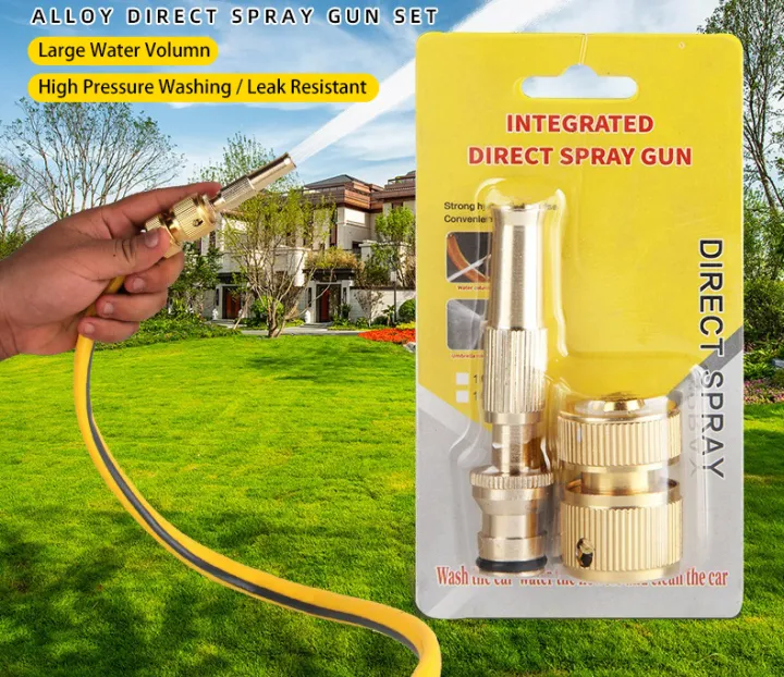 Portable High Pressure Water Gun Car Wash Water Gun Brass Nozzle Car Washing Foam Sprayer Gun Water Tap Spray Gun Water Jet Sprinklers Spray Nozzle Adjustable High Pressure Sprinkler Connector Hose Sprinkler Garden Watering  Automatic Rotating