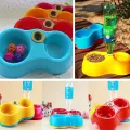 Small Double Bowls Cute Multi-Purpose Candy Colour Puppy Rabbit Cat Food Bowl Pets Food Bowls Food Dish Pet Feeders Auto Water Feeder Cat Bowl Feeder Travel Bowl Food Plate Pet Plate Water Dispenser Pet Food Bowl Cat Dish Pet Dish Food Grade Plastic Cats. 