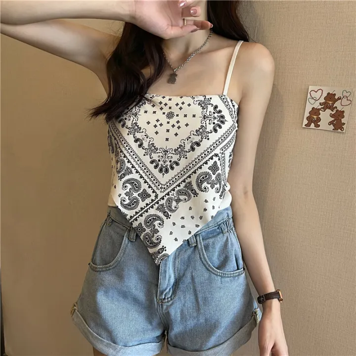 bellylady%20Women%20Cotton%20Spaghetti%20Strap%20Tank%20Tops%20Sexy%20Sleeveless%20Retro%20Printing%20Slim%20Fit%20Vest%20For%20Party%20Club%20-%20Image%203