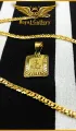 Gold Plated Albert Chain with Box Ancor Pendant. 