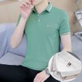 2024 Summer New Men's Lapel Thin Slim-Fit Short Sleeve T T-shirt ins Trendy polo Shirt with Collar Menswear Clothing. 