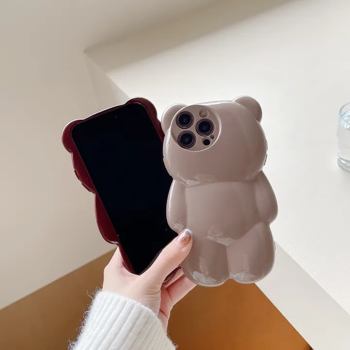 HOCE%20Korean%20Glitter%203D%20Bear%20Cute%20Phone%20Cases%20For%20iPhone%2017%2016%2015%2014%2013%2012%2011%20Pro%20Max%2014%2015%2016%20Plus%20Case%20Silicone%20Cartoon%20Shockproof%20Cover%20-%20Image%203