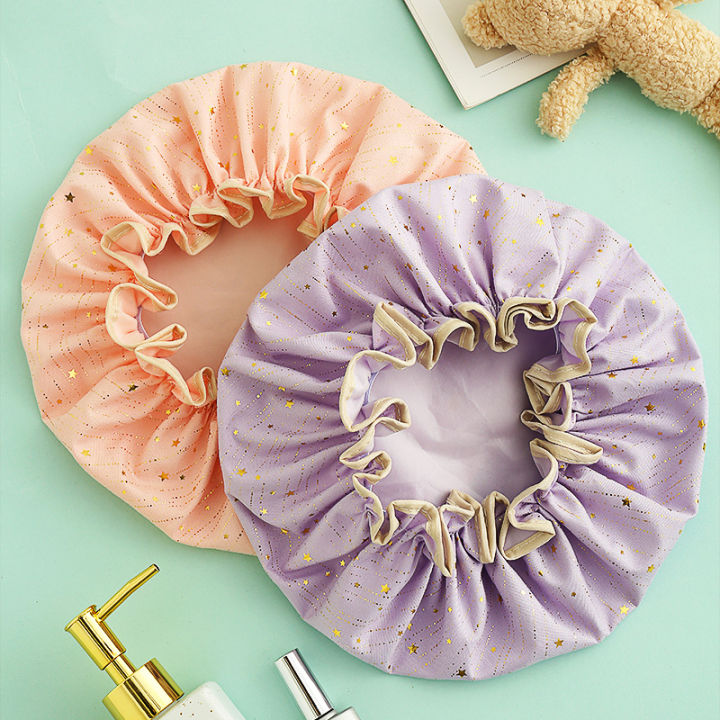 Double-layer%20shower%20cap%20waterproof%20shower%20cap%20household%20women's%20summer%20shower%20cap%20children's%20hair%20cover%20kitchen%20oil%20fume%20mask%20special.%20-%20Image%203