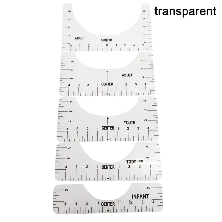 5Pcs T-Shirt Alignment Ruler For Guiding Tshirt Measurement Ruler Tool Drafting