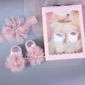 2 Pcs/Set Baby Socks Headband Set Lace Bows Newborn Girl Short Socks Flower Crown Infant Toddler Socks Hairband Turban. 