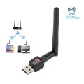 2.4GHz USB WiFi Adapter 300Mbps Network Card USB 2.0 Antenna Ethernet USB Dongle LAN Wireless Network Receiver for PC Windows. 