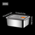 600ML 410 Stainless Steel Bento Lunch Box With Lid Food Containers Fresh-keeping Box Home Leak-Proof Storage Box. 