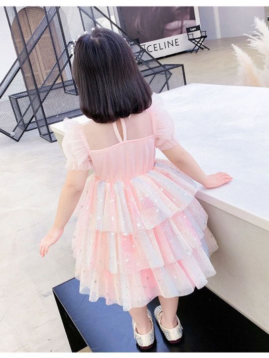Girls'%20Summer%20New%202024%20Children's%20Aisha%20Seven%20Rainbow%20Princess%20Dress%20Girl's%20Western%20Style%20Puffy%20Performance%20Skirt%20-%20Image%202