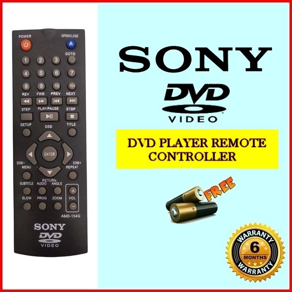 Sony DVD Remote Controller AMD154G & Free Batteries