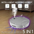 【BestGO】Intelligent Automatic Mobile Spray Humidifier Cleaner Vacuum Cleaner 5 In 1 Mopping Robot Vacuum Cleaner Sweeping Dust 4 In 1 Black/white. 