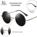 Black Frame Black Lens Round Sunglasses. 