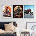 A4 Sized Poster Bikes Motorcycles Stunts Wall Posters PVC Framed Wall Decors. 