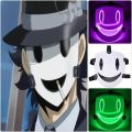 【hot】 Japanese Anime Cosplay High-Rise Invasion Cosplay Mask Neon Luminous LED Party Mask Samurai Costume Props. 