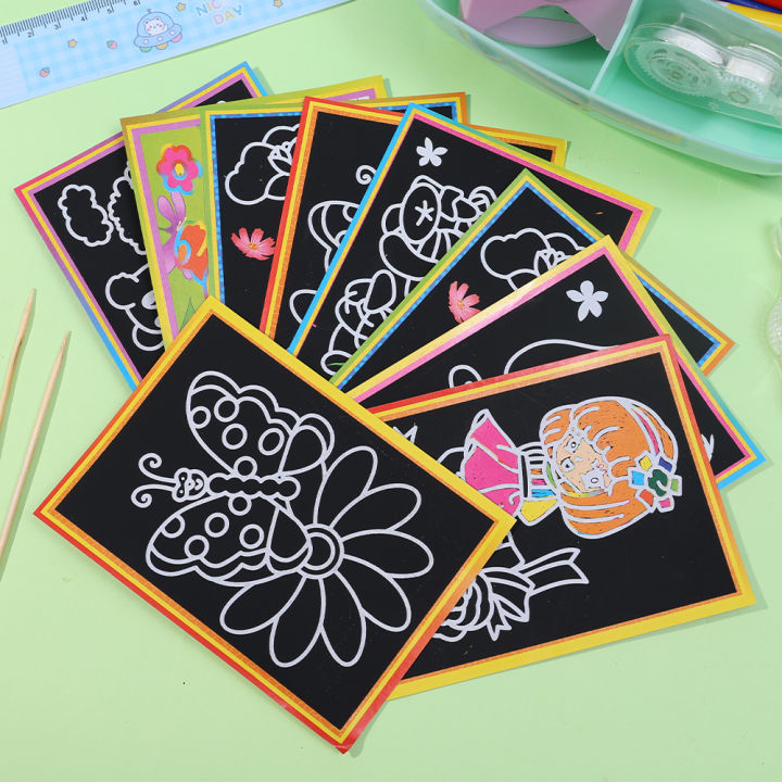 1/3/5PCS%20DIY%20Children%20Art%20Painting%20Scraping%20Paper%20Rainbow%20Pape%20Graffiti%20Book%20Colorful%20Child%20Scraping%20Painting%20Kids%20Gift%20-%20Image%205