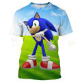 2023 new hot sale Sonic graphic t shirts summer fashion casual trend okay round neck 3D printed streetwear tops. 