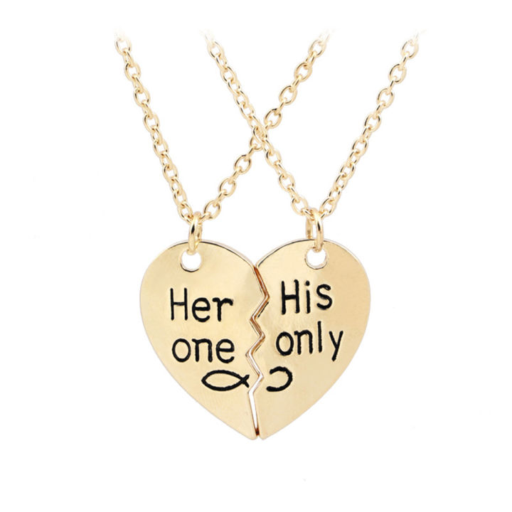 Couple%20Love%20Heart%20Stitching%20Pendant%20Girlfriend%20Boyfriend%20Chain%20Necklaces%20gift%20-%20Image%202