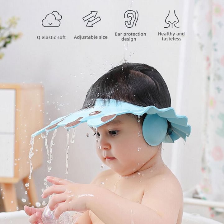 Cute%20Cartoon%20Animal%20Baby%20Shower%20Cap%20Soft%20Kids%20Shampoo%20Shield%20Bath%20Head%20Cover%20Adjustable%20Hair%20Wash%20Hat%20Infant%20Safe%20Ear%20Protection%20-%20Image%206