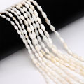 7/10/11mm Natural White Shell Beads Mother Of Pearl Loose Rice Oval Beads For Necklace Bracelet Earring DIY Jewelry Making 15'' 38cm/Strand. 