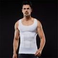 Waist Cincher Slimming Vest Body Shaper Tummy Fat Burning ShaperSlim & Lift Slimming Shirt For Men white vest slimming Vest- White. 