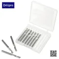 Drillpro 10Pcs 1/8" Carbide Flat Nose End Tools DIY Mill CNC Router Bits 1-Flute Spiral 17mm. 