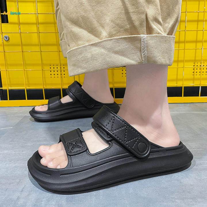 Unisex Beach EVA Slippers Summer Casual Shoes Flexible Sturdy Wear Resistant Black 38 39