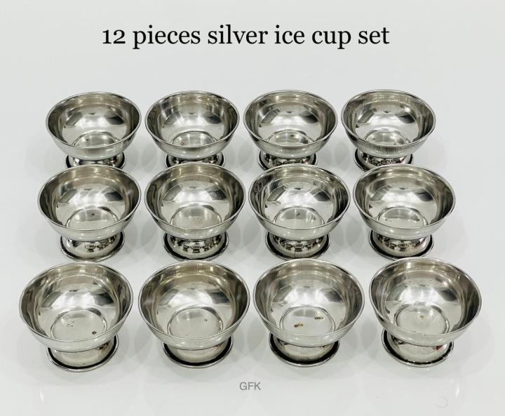 Stainless Steel Ice Cream Cup Set 12 Piece Set