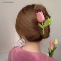 Korean Sweet Colorful Tulip Flower Hairpins / Fashion Cute Large Hair Clip Hair Decorate / Women Elegant Hair Claw Hair Accessories. 