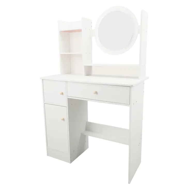 Dressing Table Stylish Multifunction Stable Makeup Vanity Desk with Lighted Mirror for Bedroom