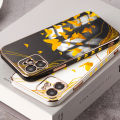 Hontinga for Redmi 7A Back Cover（Free Lanyard）Luxury 6D Plating Golden Butterfly Side Pattern Case Soft Silicone Square Mobile Cover. 