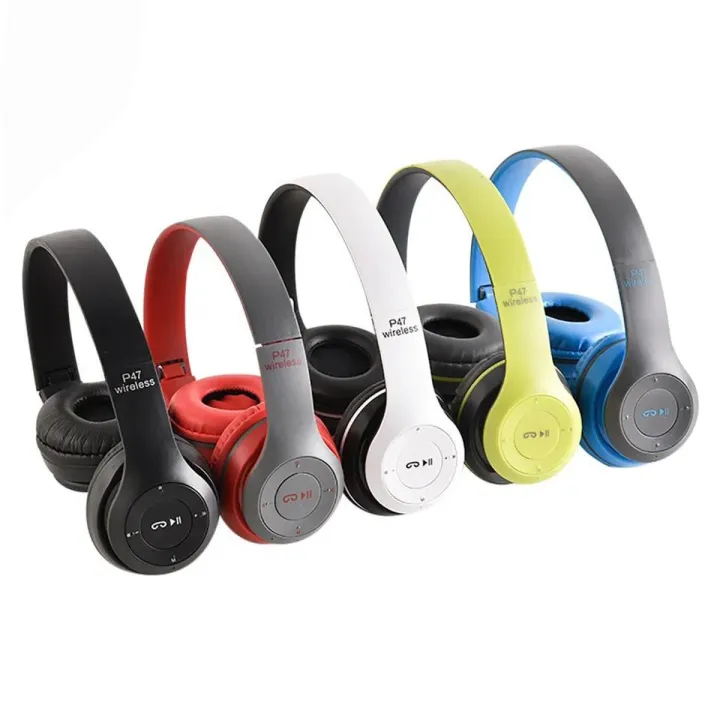 P47 Wireless Headphone Foldable Bass Bluetooth 5.0 Earphone Kid Helmet Gift,TF-Card,With Mic USB Bluetooth Adaptor For TV Gaming