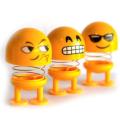 Head Shaking Smiley Face Emojis Car Dashboard Ornament X3. 