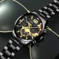 【Miga Plaza】Luxury Fashion Mens Watches Stainless Steel Quartz Wristwatch Calendar Luminous Clock Men Business Casual Watch Reloj Hombre. 