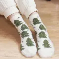 Cartoon Cute Cow Mink Velvet Socks Women Winter Soft Stocking Medium Tube Sock Cute Cloud Plush Cartoon Mink Plush Socks Indoor ZHANGNA. 