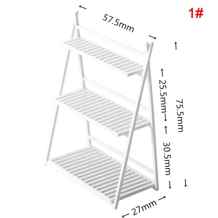 【100%-New】 1:12 Dollhouse Mini Flower Rack Bookshelf Decor