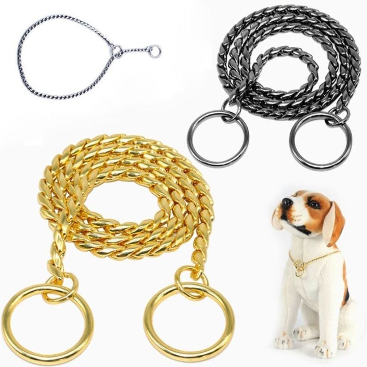 Choke Chain Collars Dog Training Snake Chain Pet Collar Heavy Duty ...