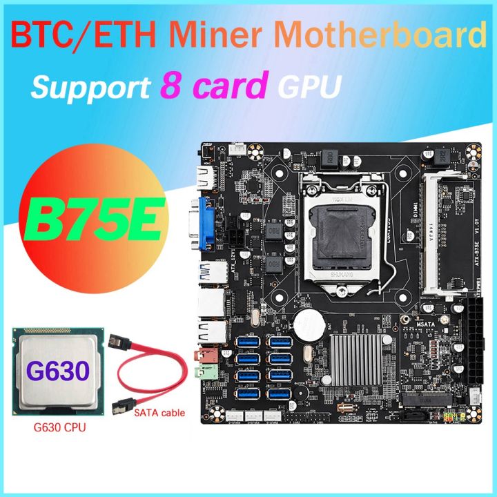 B75E%208%20Card%20BTC%20Mining%20Motherboard+G630%20CPU+SATA%20Cable%20B75%20Chip%20LGA1155%20DDR3%20RAM%20MSATA%20ETH%20Miner%20Supports%208%20USB3.0%20Ports%20-%20Image%208