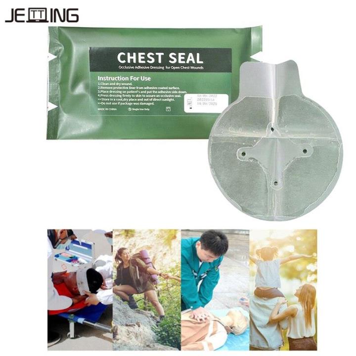 New Medical Vent Chest Seal Occlusive Adhesive Dressing For Open Chest Wounds Survival Emergency Trauma Sticker First Aid Patch