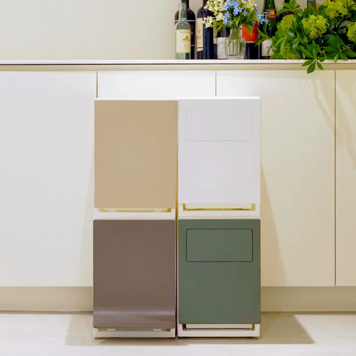 Decube stackable beautiful recycling trash bins storage container with ...