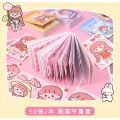 Mini Sticker Book 50 Sheets Cute Girl Heart Stickers Children Cartoon Handbook Material Diary Small Decorative Patterns. 