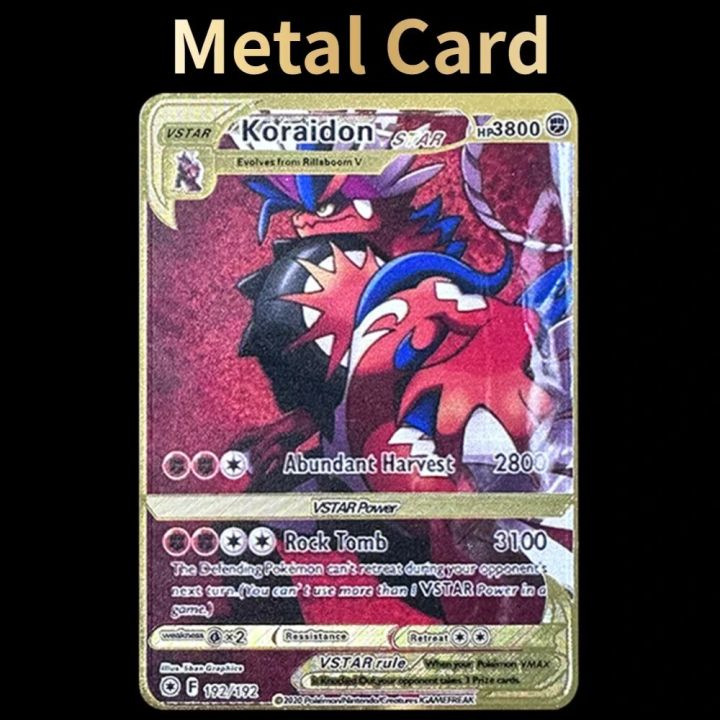 pokemon cards golden Pokemon Miraidon Gold Iron Metal Super Card 3800 HP  STAR VMAX Charizard Pikachu English Spanish French Game Rare Collection  CardParty Games Crafts | Daraz.lk