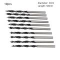 10pcs Woodworking Twist Drill Bit Wood Drills With Center Point Hole Sawcarpentry Tools 3/4mm Diameter For Woodworking Carving. 
