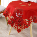 3X Christmas Embroidered Table Cloth,Hollow-Out Round Table Cloth,for Restaurant Dinning Party Banquet Events,33 Inch. 