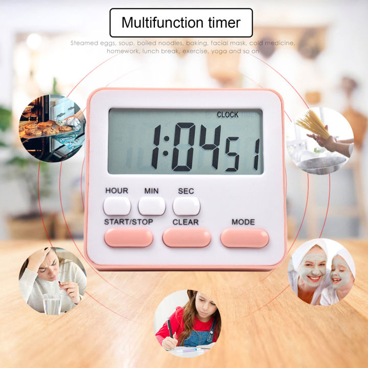 With Flashing Light Timer Cooking Kitchen Sport Study Alarm Clock Big Digits