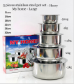 Stainless Steel Stock Pot / Food Container 5 Pcs Set Steamer Pots with Lid Super Consist of Food Saver. 