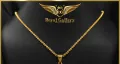 Gold Plated Diamond Chain with Ancor Pendant. 
