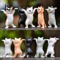 Cat Shape Toy Mini Funny Cartoon Cat Statue Ornament Adorable Dancing Cat Figure Decoration Southeast Asian Buyers' Favorite. 