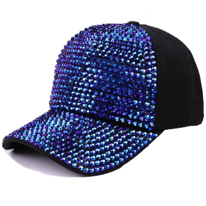 【EleganceEssence】2019 Summer Rhinestone Sunhats Unisex Snapback Fashion Chic Shimmer Rhinestone Sports Hat Adjustable Boy Girls Sun Cap