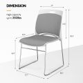 PREMIUM STACKABLE BLUE ARMLESS CHAIR - Conference Visitor Training Room Reception Office Breathable Desk Chair with Lumbar Support Ergonomic. 