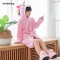Anedshaop Pink Princess Bath Robe for Girls 3 4 5 6 7 8 9 10 11 12 Years Unicorn Original Kids Bath Towel Robe Fashion Winter Toddler Girl Bathrobe. 